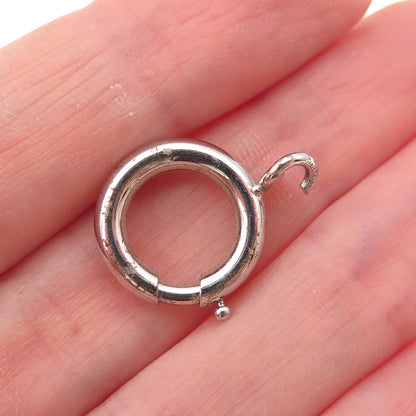 925 Sterling Silver Antique Art Deco Bracelet / Necklace Spring Ring Lock Clasp