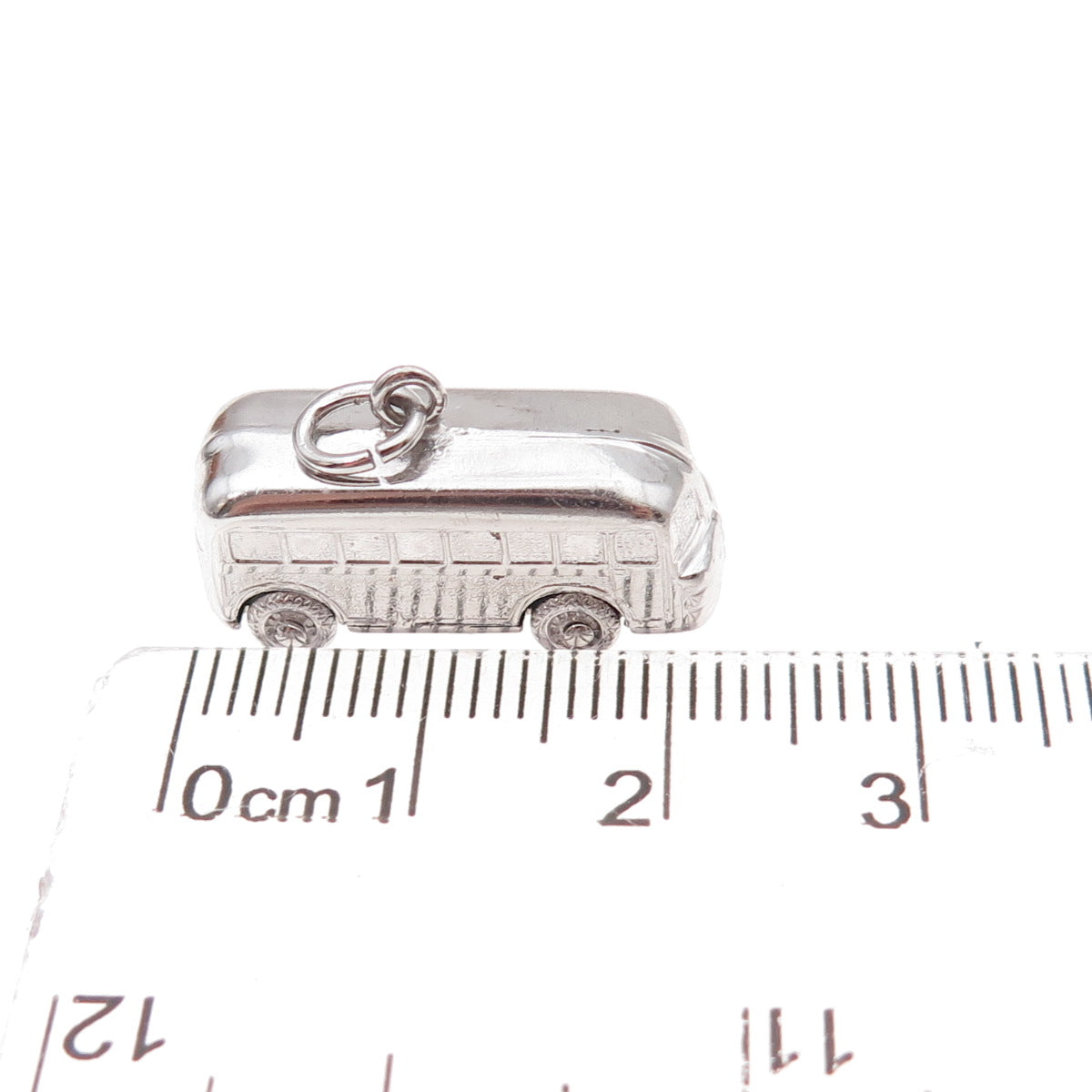 Art's Elegance 925 Sterling Silver Vintage Bus 3D Charm Pendant