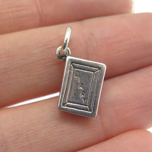 SUN WEST 925 Sterling Silver Vintage Diary Minimalist Charm Pendant