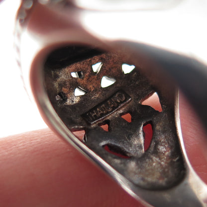 CHAPAL ZENRAY 925 Sterling Silver Vintage Real Black Onyx Oxidized Ring Size 6