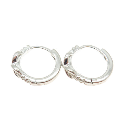 925 Sterling Silver Round-Cut C Z Infinity Hoop Earrings