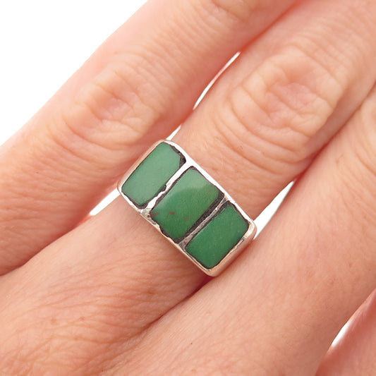 Old Pawn Sterling Silver Vintage Southwestern Royston Turquoise Ring Size 4.75