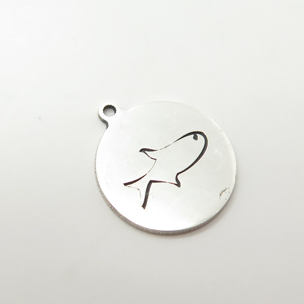 925 Sterling Silver USA Two In Town Shark Charm Pendant