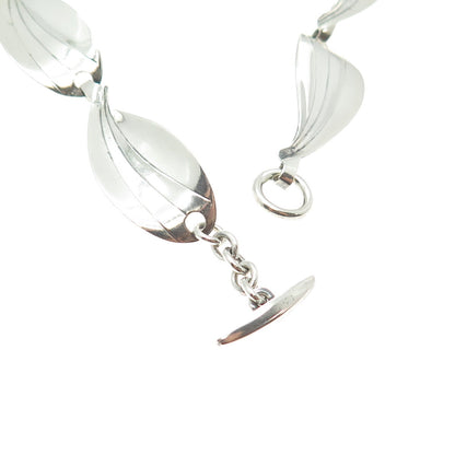HERMANN SIERSBOL 925S Sterling Silver Vintage Denmark Petal Chain Necklace 16"