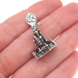Walt Disney 925 Sterling Silver Vintage Cinderella Castle 3D Charm Pendant