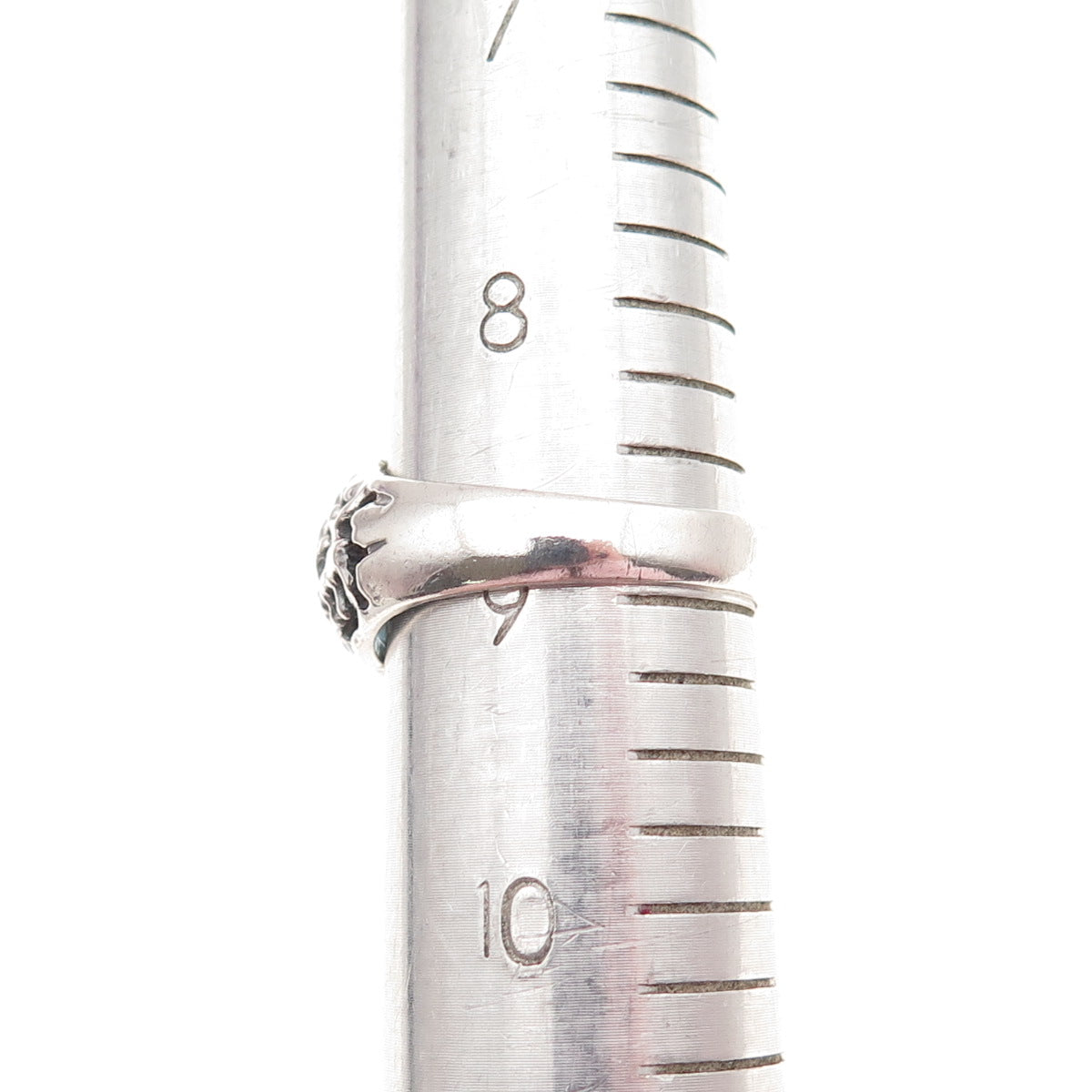 925 Sterling Silver Vintage Real Blue Topaz Modernist Oxidized Ring Size 9