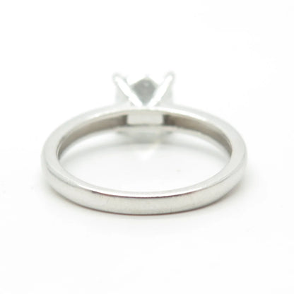 925 Sterling Silver Cushion-Cut C Z Engagement Ring Size 8.25