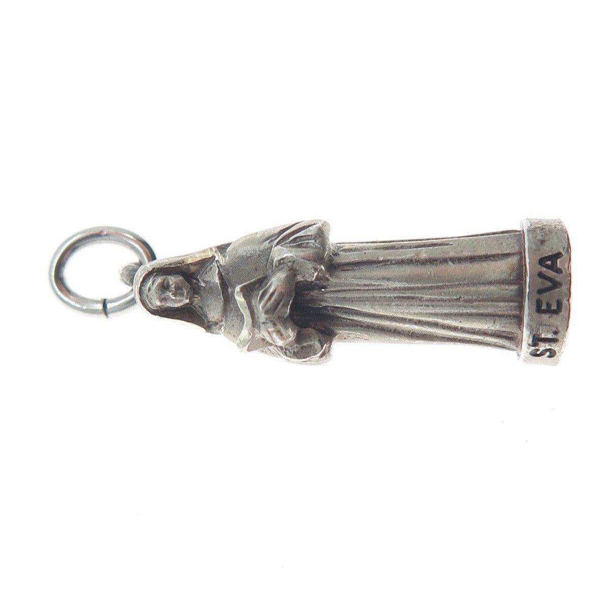 CREED 925 Sterling Silver Vintage St. Eva Minimalist 3D Charm Pendant