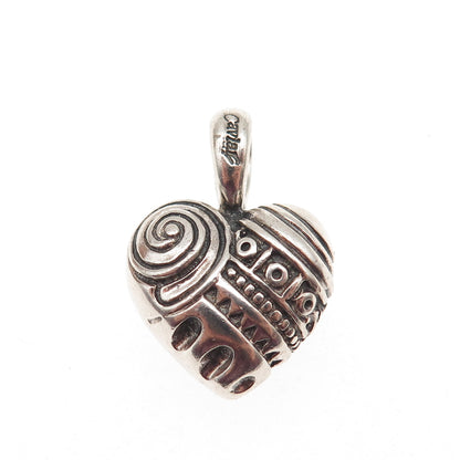 LAGOS Caviar 925 Sterling Silver Vintage Heart of Philadelphia Charm Pendant