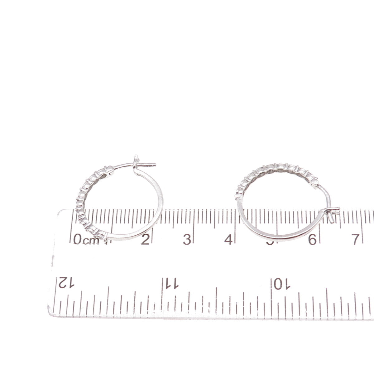 SK9 Allure Gems 925 Sterling Silver Real Round-Cut Diamond Hoop Earrings