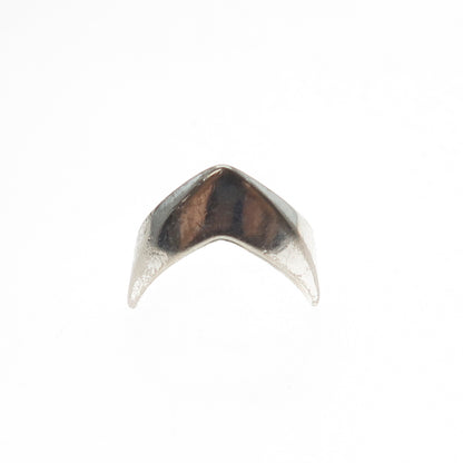 925 Sterling Silver Vintage Modernist Zig Zag Ring Size 7.75