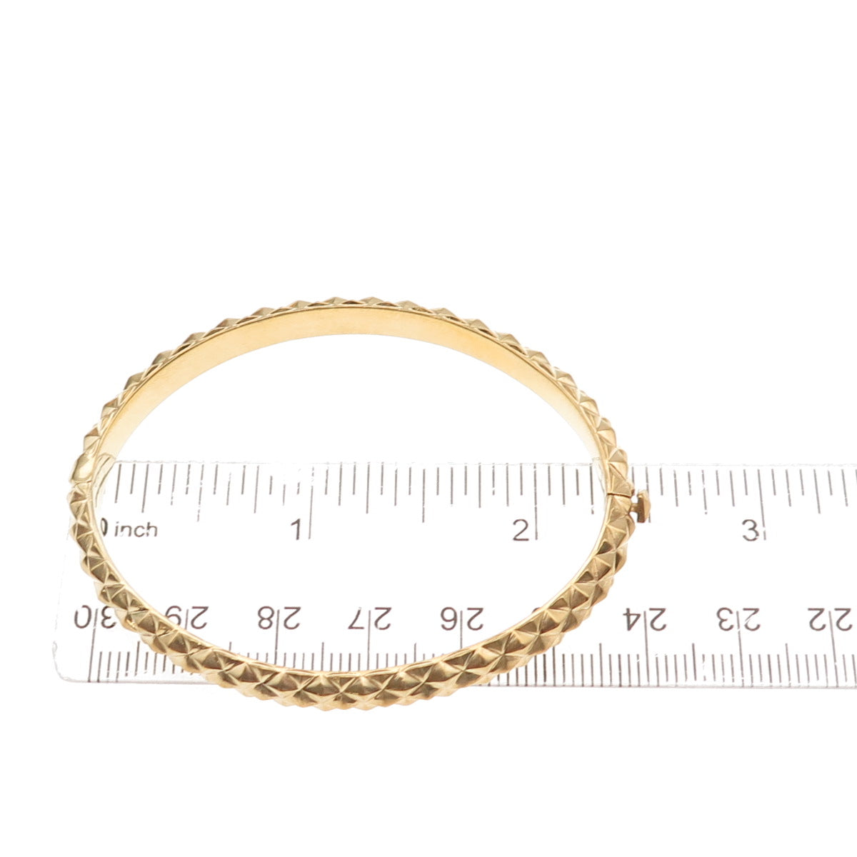 925 Sterling Silver Gold Plated Diamond-Shape Bangle Bracelet 6.25"