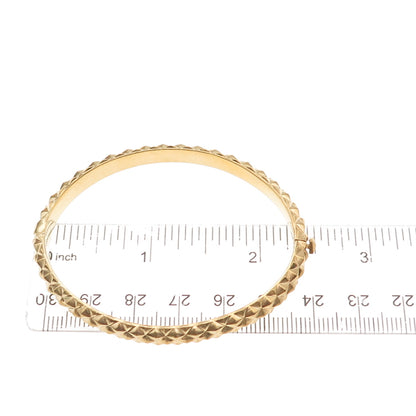 925 Sterling Silver Gold Plated Diamond-Shape Bangle Bracelet 6.25"