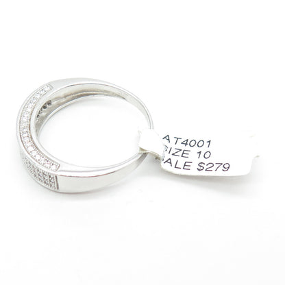 925 Sterling Silver Pave C Z Ring Size 10.25