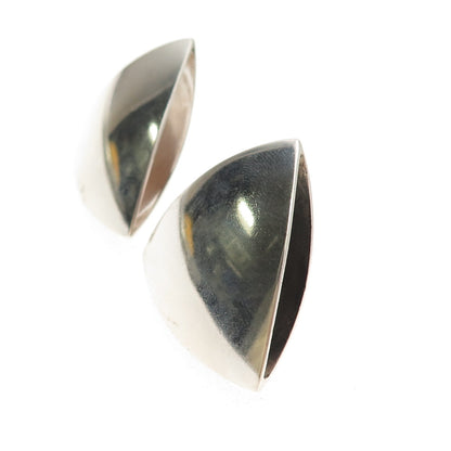 Georg Jensen 925S Sterling Vintage Denmark Clip On Earrings #203B (missing clip)