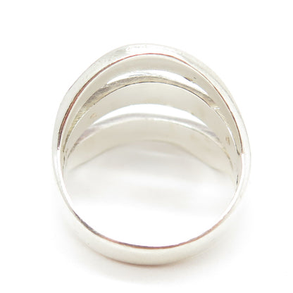 925 Sterling Silver Vintage Mexico Multi-Row Modernist Ring Size 9.25