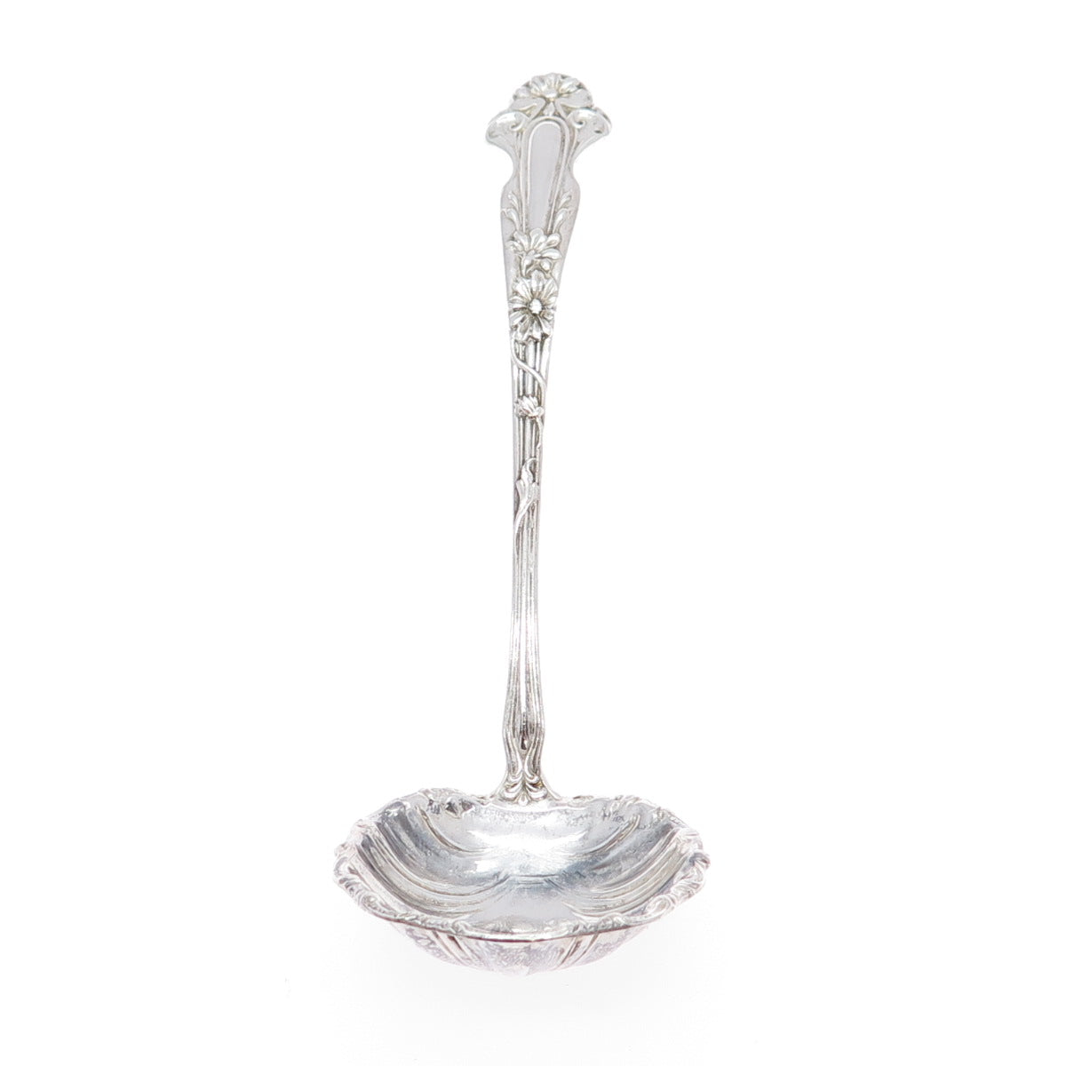 R. BLACKINTON 925 Sterling Silver Antique Art Deco Daisy Gravy Ladle