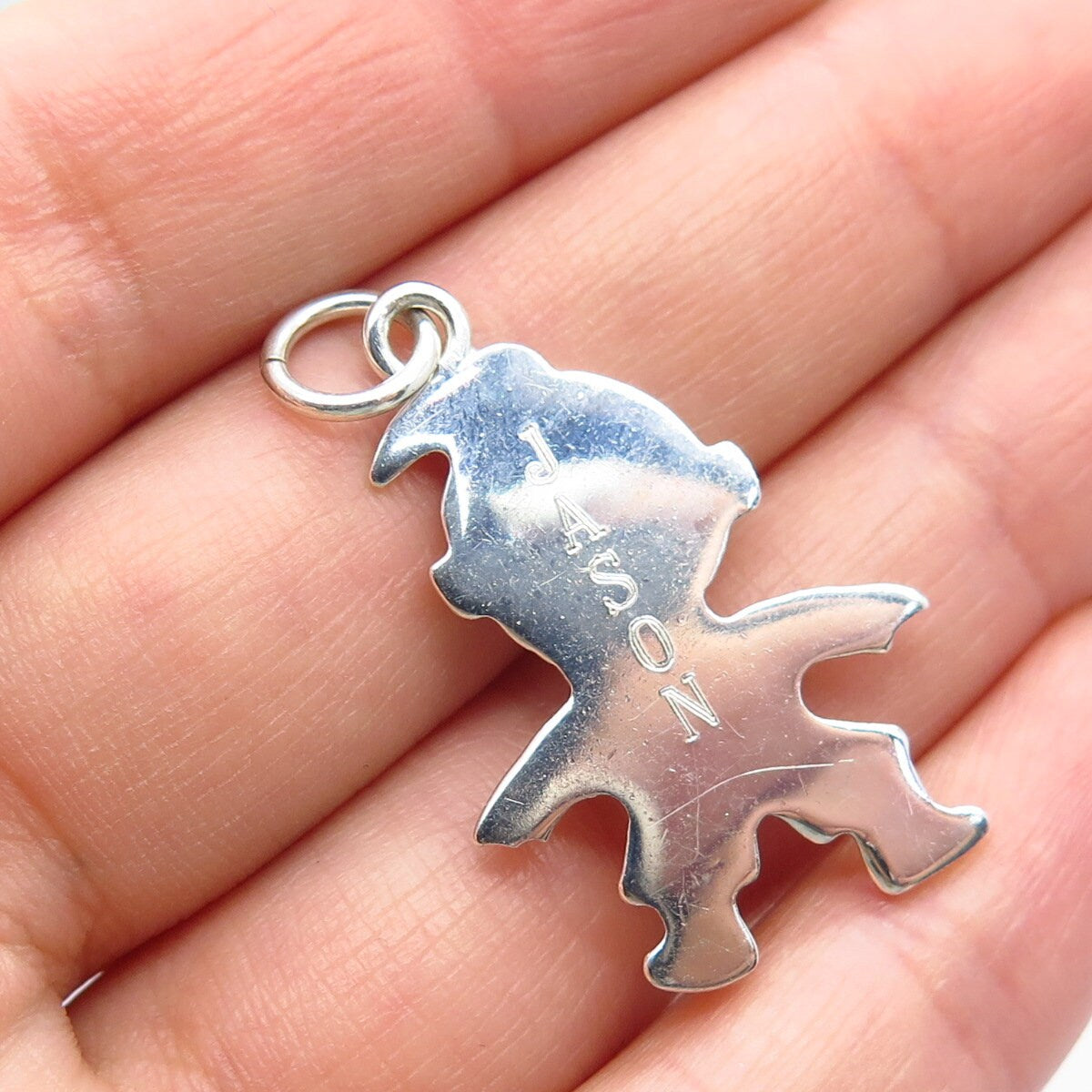925 Sterling Silver Vintage Mexico "Jason" Personalized Boy Pendant