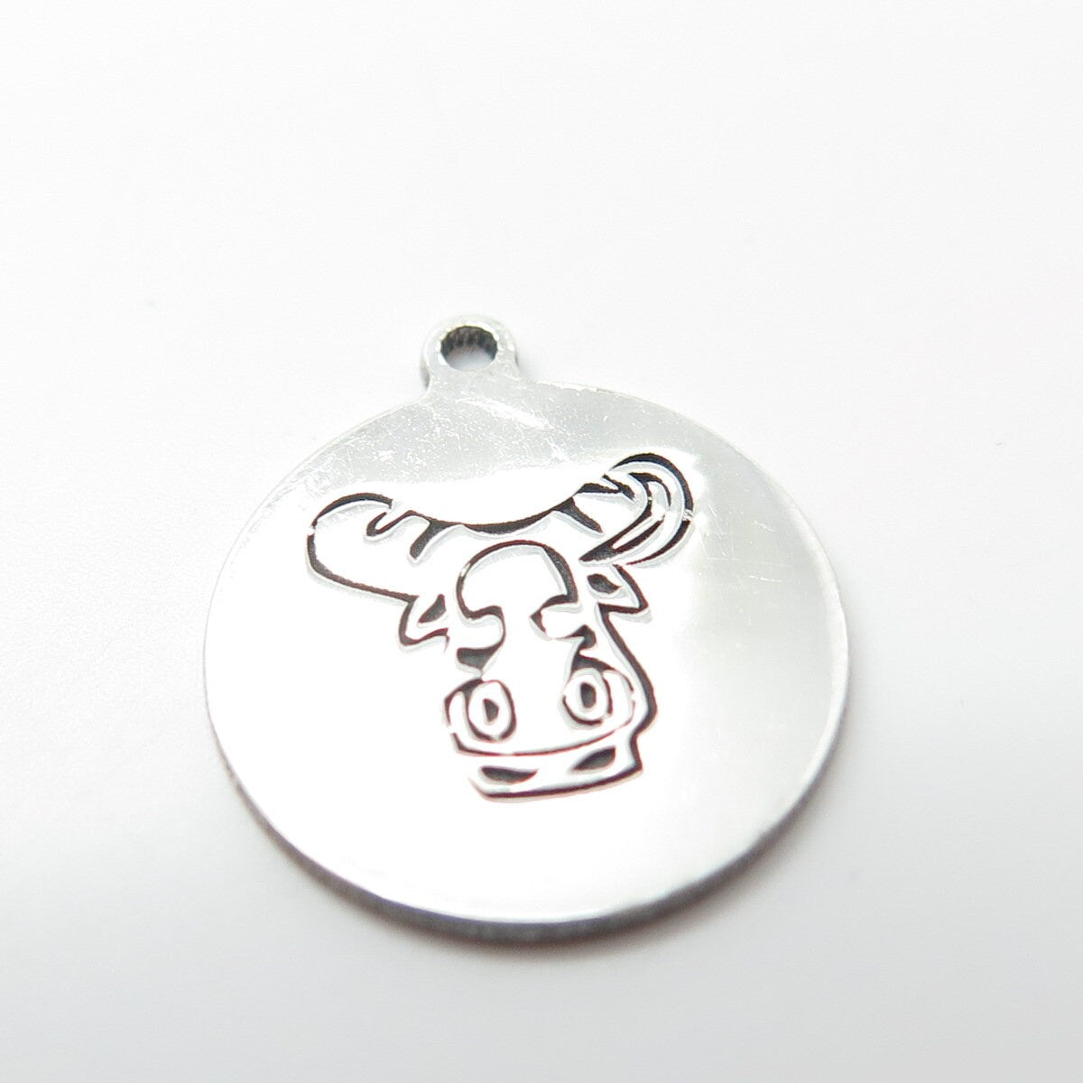 925 Sterling Silver USA Two In Town Cow / Bull Charm Pendant