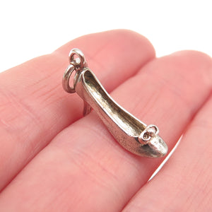 925 Sterling Silver Vintage High Heel Oxidized 3D Mini Charm Pendant