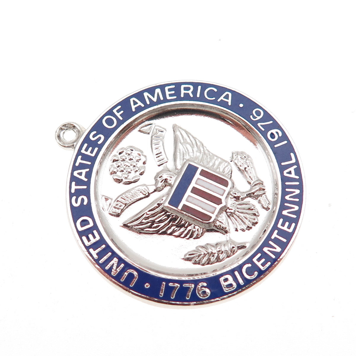 Griffith & Sons 925 Sterling Silver Vintage Enamel US Bicentennial Charm Pendant