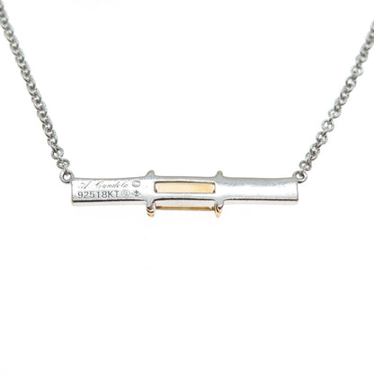 ANDREA CANDELA 925 Sterling Silver 18K Gold Vintage Real Citrine Necklace 16-18"