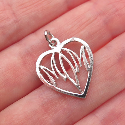 JACOBY BENDER 925 Sterling Silver Vintage Mom Heart Mini Charm Pendant