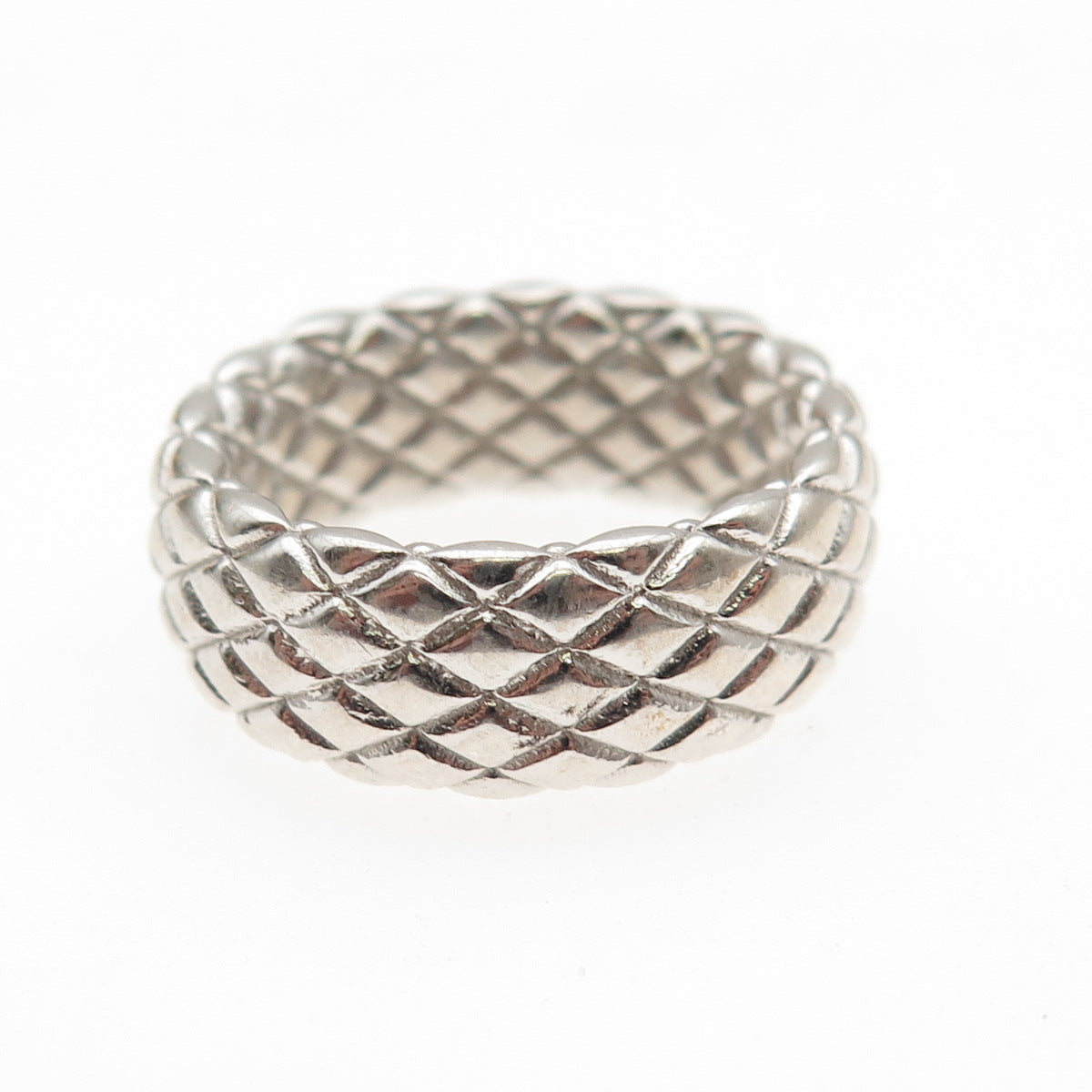 925 Sterling Silver Italy Dragon Skin Band Ring Size 7.5