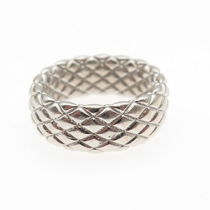 925 Sterling Silver Italy Dragon Skin Band Ring Size 7.5