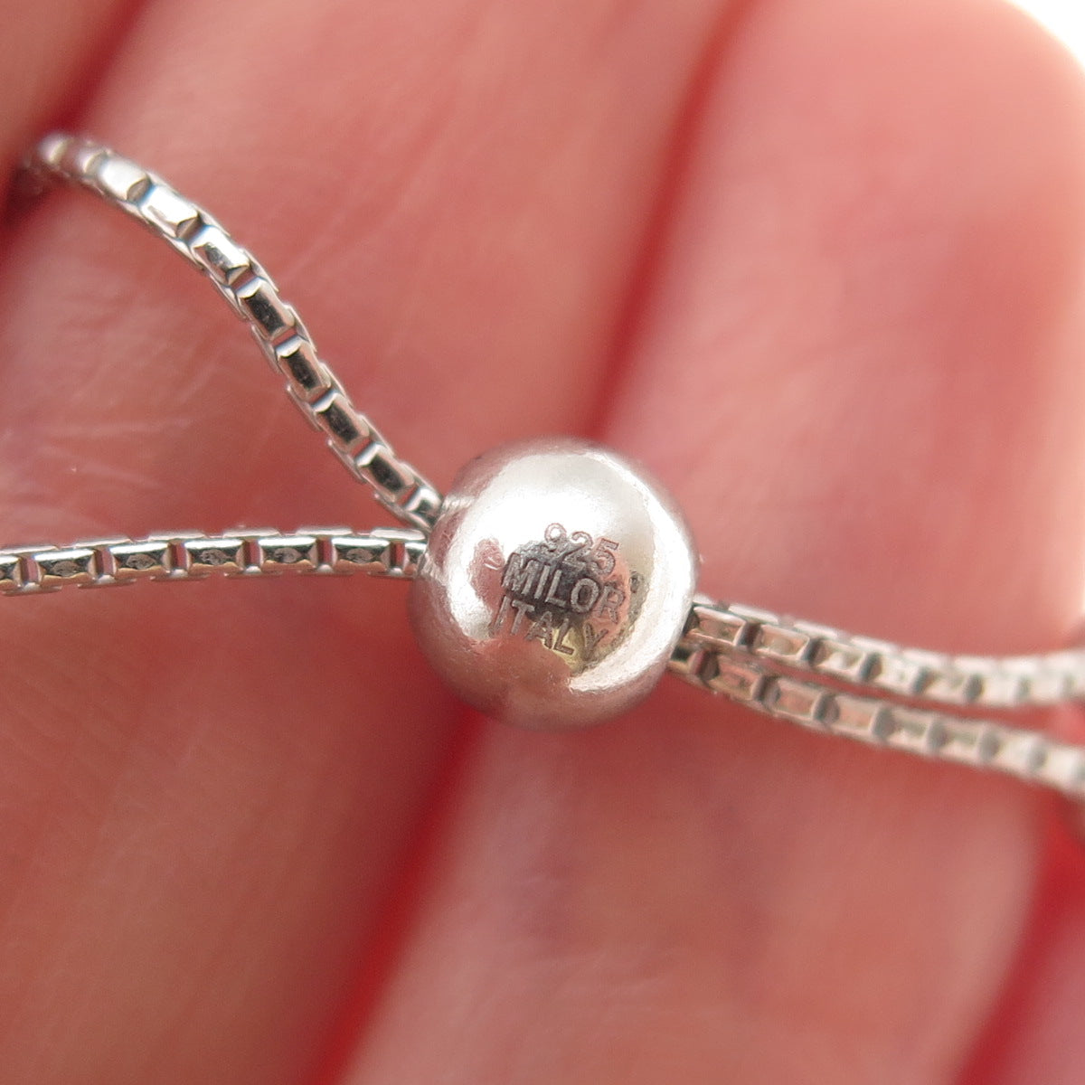 Milor 925 Sterling Silver Italy Cable Link Adjustable Bolo Bracelet 7-10"