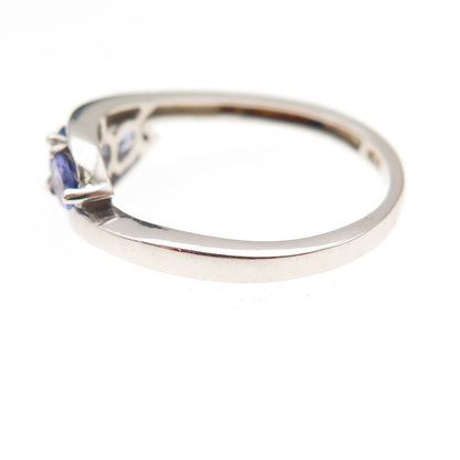 Chuck Clemency 925 Sterling Silver Real Oval-Cut Tanzanite Ring Size 8.25