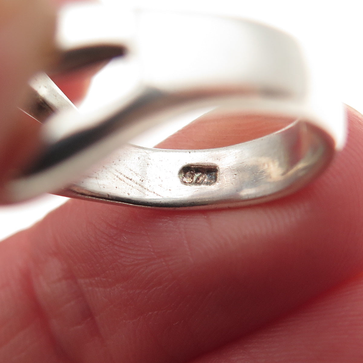 925 Sterling Silver Vintage Modernist Wavy Ring Size 7