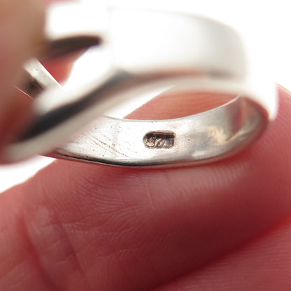 925 Sterling Silver Vintage Modernist Wavy Ring Size 7