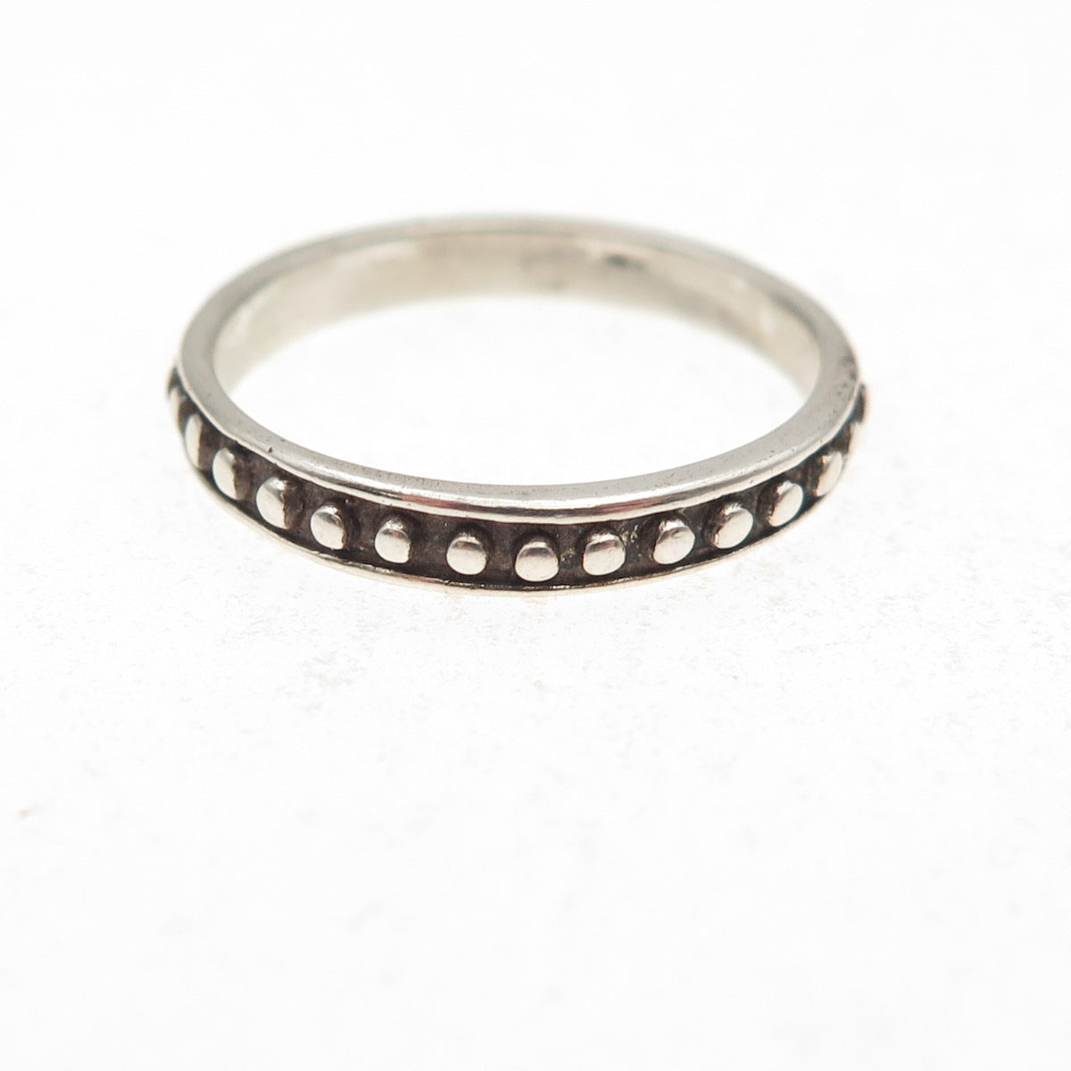 Chateau D’Argent 925 Sterling Silver Vintage Dotted Oxidized Band Ring Size 7.25