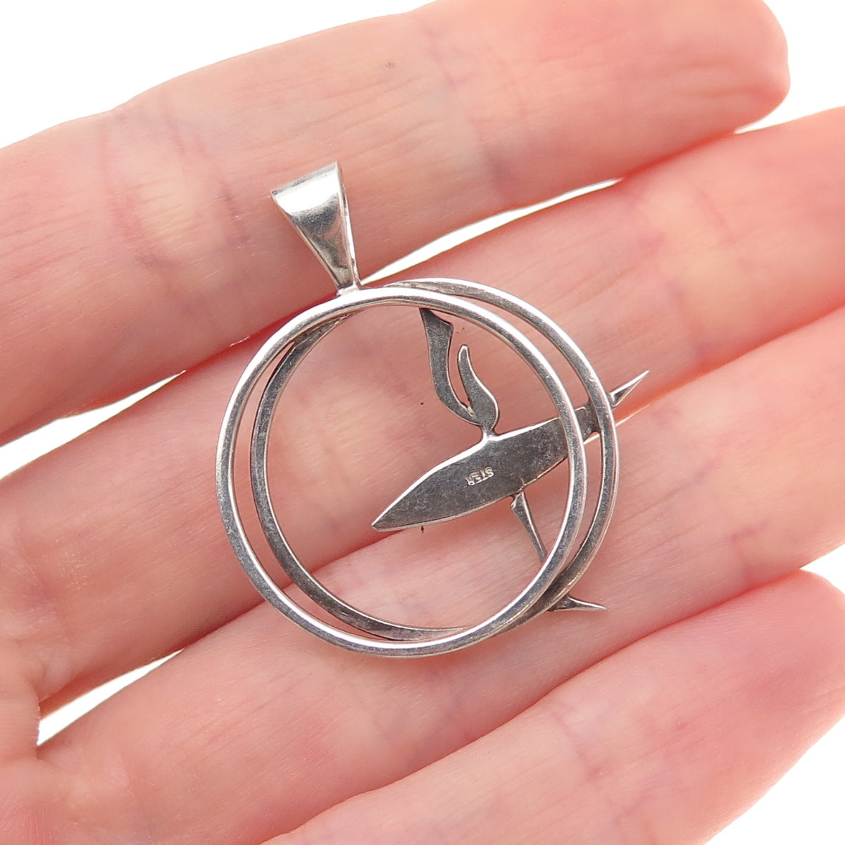 925 Sterling Silver Vintage Lamp of Knowledge Charm Pendant