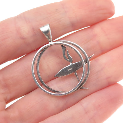 925 Sterling Silver Vintage Lamp of Knowledge Charm Pendant