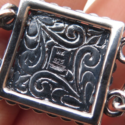 Whitney Kelly 925 Sterling Vintage Real Tiger Eye Jasper & MOP Bracelet 7-7.25"