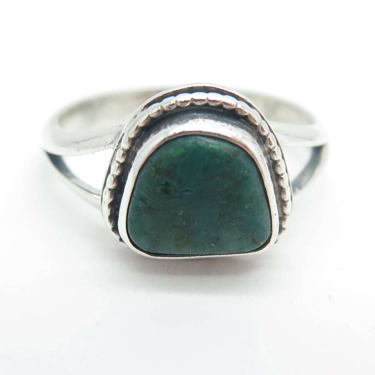 Old Pawn Sterling Silver Southwestern Kingman Turquoise Tribal Ring Size 9.25