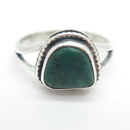 Old Pawn Sterling Silver Southwestern Kingman Turquoise Tribal Ring Size 9.25