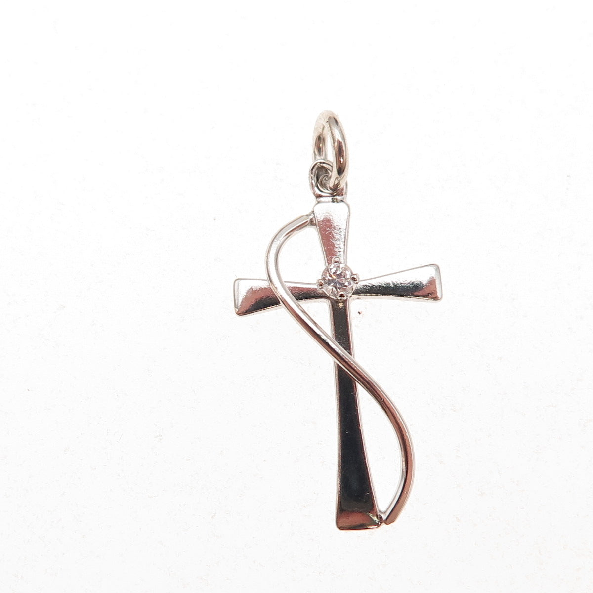 Princess Pride 925 Sterling Silver Vintage C Z Cross Charm Pendant