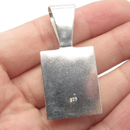 925 Sterling Silver Vintage Real Jasper Gemstone Pendant