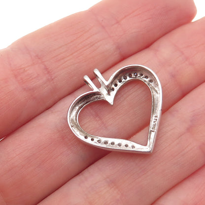 SB Sherri Baker 925 Sterling Silver Real Diamond Heart Mini Charm Pendant