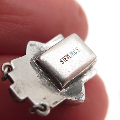 925 Sterling Antique Rhinestone Bracelet / Necklace Box Lock (missing 3 stones)