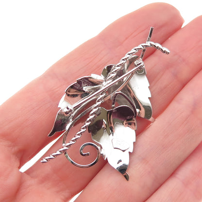 Van Dell 925 Sterling Silver Antique Art Deco Floral Pin Brooch
