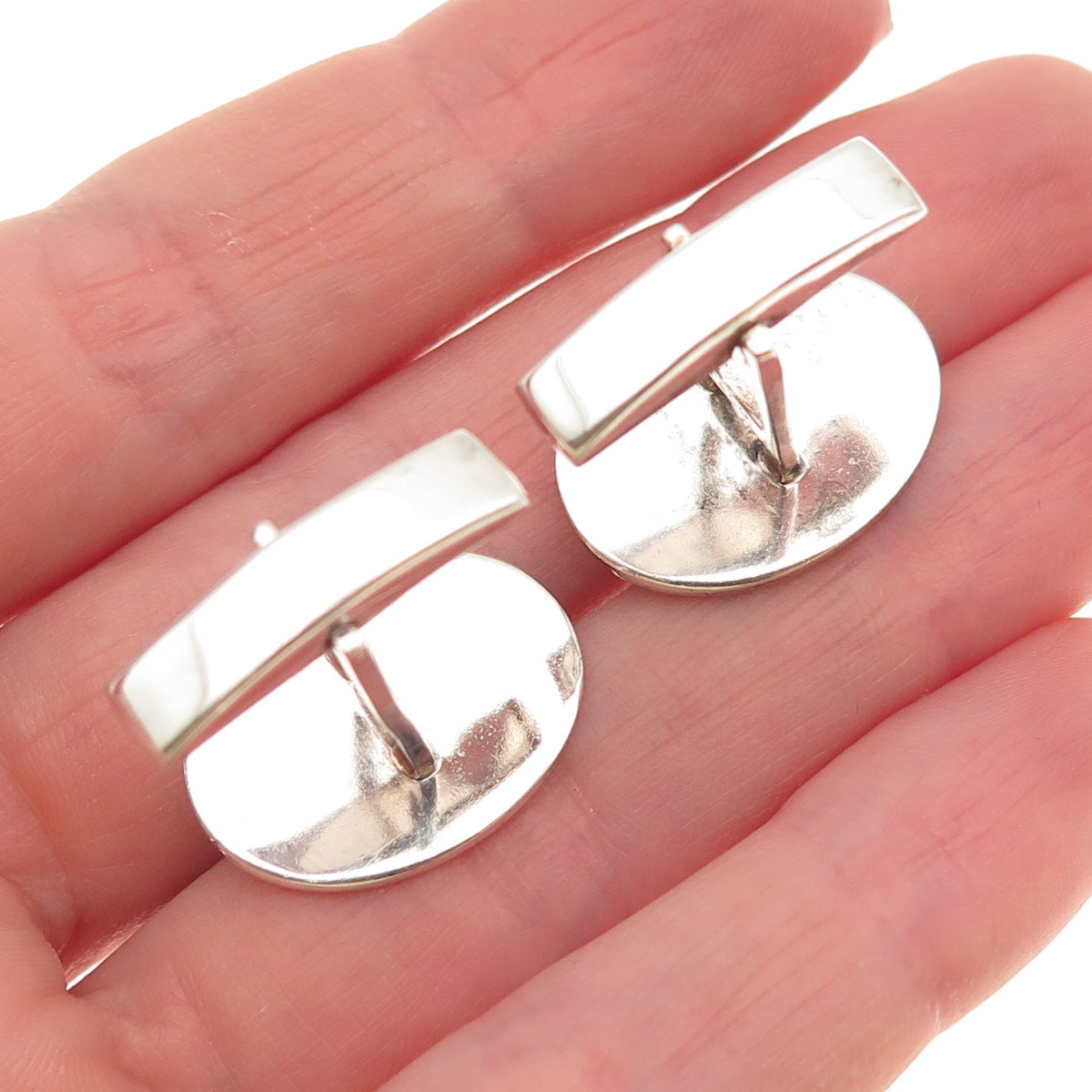 TIFFANY & CO. 925 Sterling Silver 18K Gold Vintage Libra Zodiac Sign Cufflinks