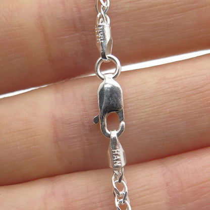 925 Sterling Silver Italy Franco Link Bracelet 7"