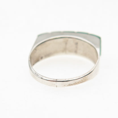 Old Pawn 925 Sterling Silver Vintage Southwestern Turquoise Ring Size 5.25