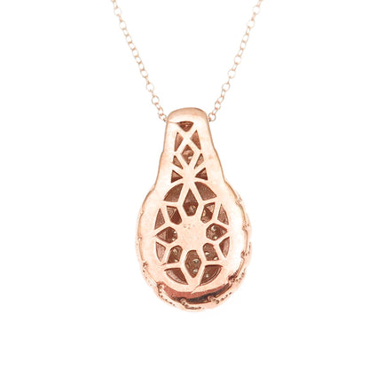 925 Sterling Silver Rose Gold Plated Real Diamond Cable Chain Necklace 18"