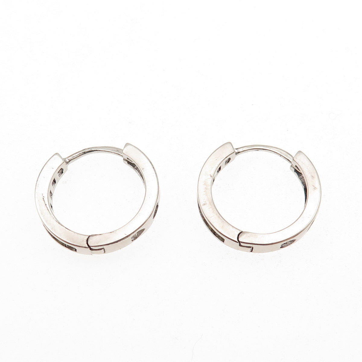 925 Sterling Silver Multi-Color C Z Heart Hoop Earrings