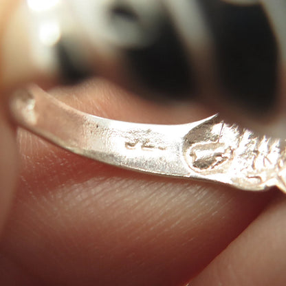 925 Sterling Silver Vintage Ribbed Cocktail Ring Size 6.25